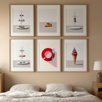 6 Nordic Dessert Prints – Minimalist Cake & Pastry Wall Art for Kitchen, Dining & Living Room Decor - Hakyarts