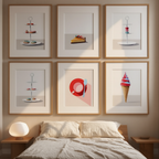 6 Nordic Dessert Prints – Minimalist Cake & Pastry Wall Art for Kitchen, Dining & Living Room Decor - Hakyarts