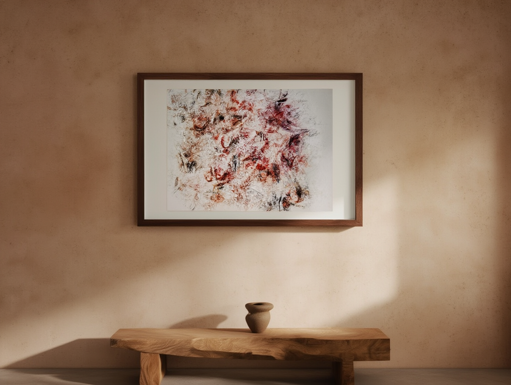 Jackson Pollock Inspired Abstract Grey Fog Poster