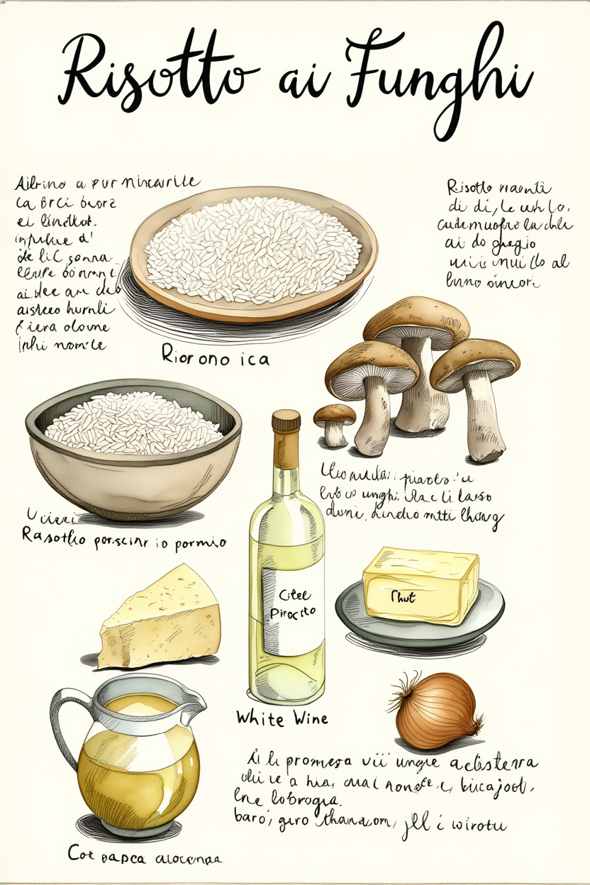 Risotto al Funghi – Illustrated Food Recipe