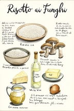 Set of 4 Kitchen Art Prints – Tiramisu, Pesto & Pizza – Culinary Wall Decor - Hakyarts