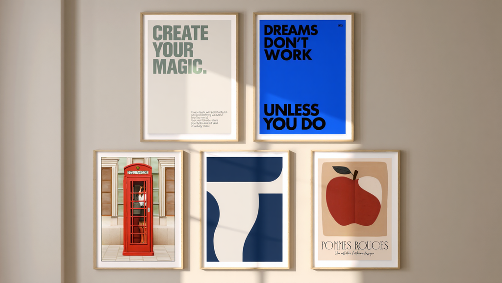 Geometric Abstract Positivity – Blue Tones 5 Prints