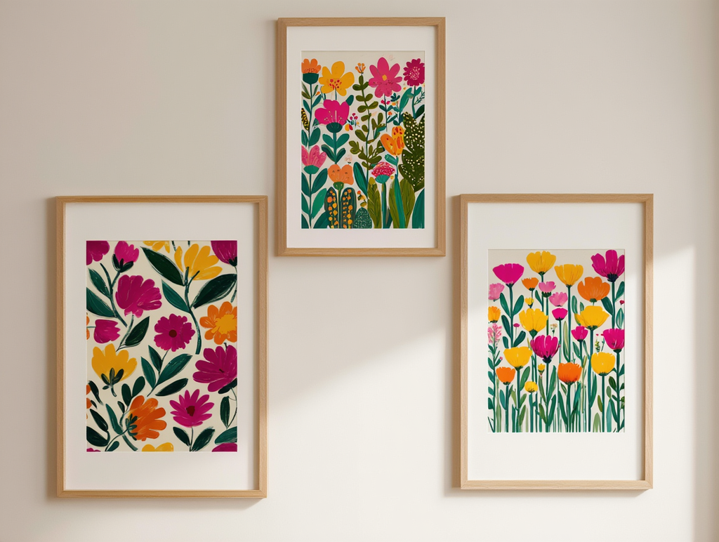 Floral Folk Art – Set of 3 Prints