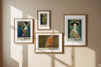Gustav Klimt Modern Art Print Set – 4 Decorative Golden Wall Prints | Stylish Gallery Wall Décor for Home & Office - Hakyarts