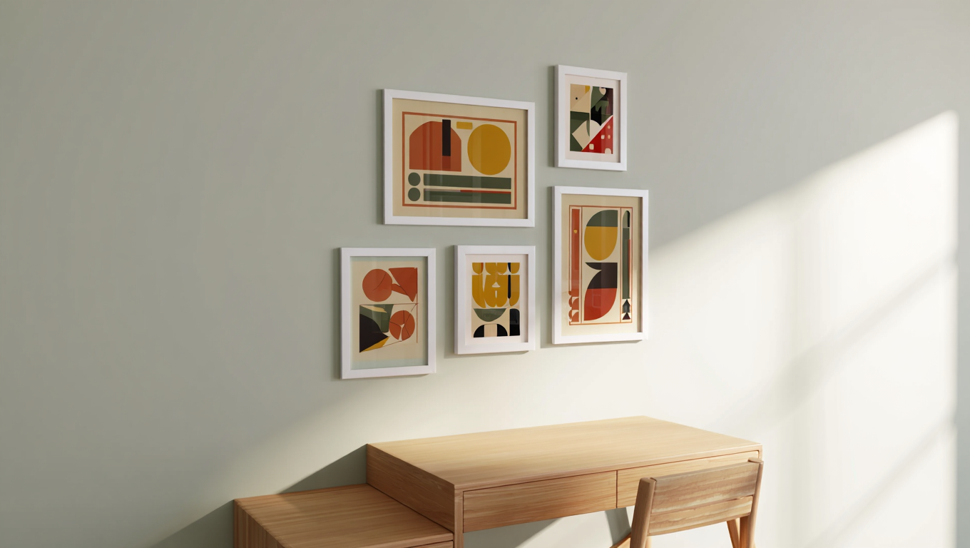 Geometric Classics – 5-Piece Vintage Wall Art Set