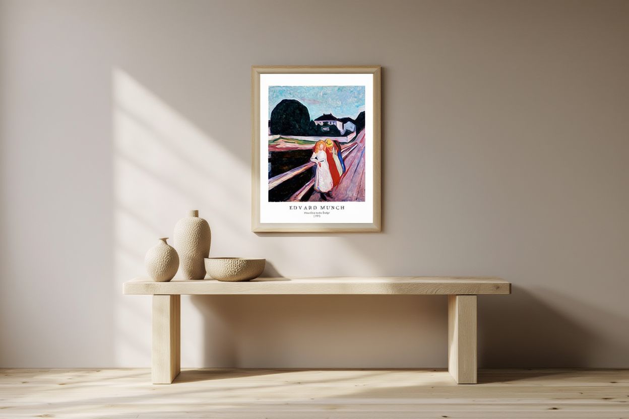 Edvard Munch - Four Girls in the Bridge Poster