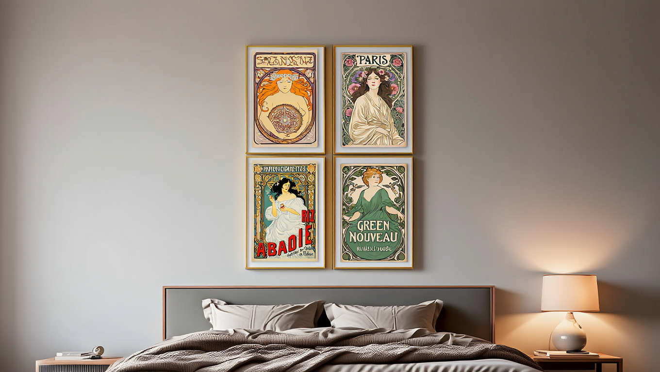 Alphonse Mucha Art Nouveau  – 4 Prints