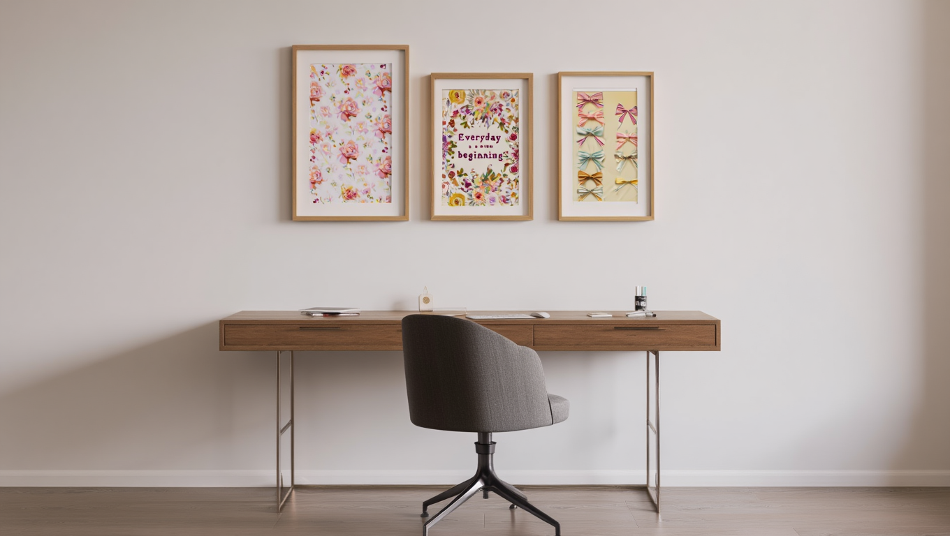 Preppy Coquette Wall Art – Kitchen Set of 3