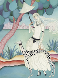 Woman with Dalmatian – Minimalist Figurative Art Print for Contemporary Interiors