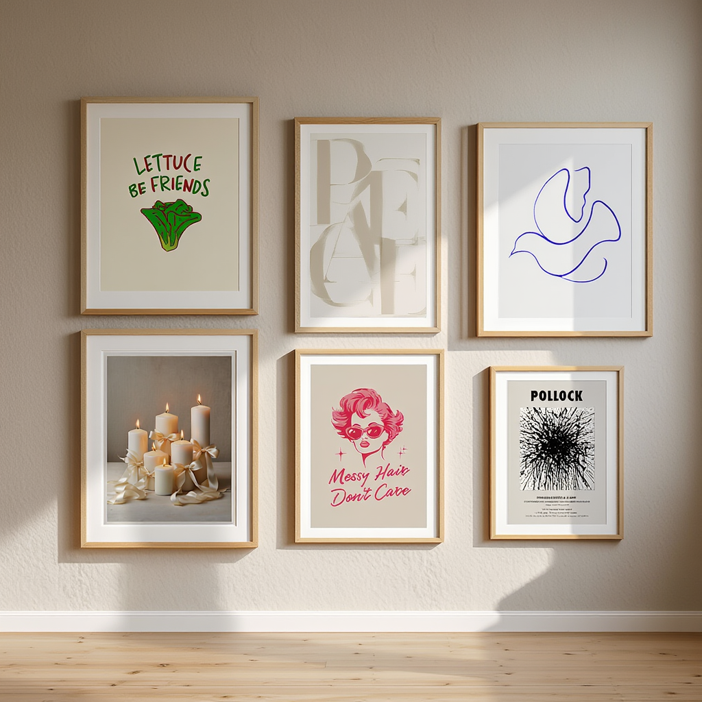Modern Neutral Home Decor – 6 Prints | Minimalist Wall Art for Living Room, Bedroom & Office