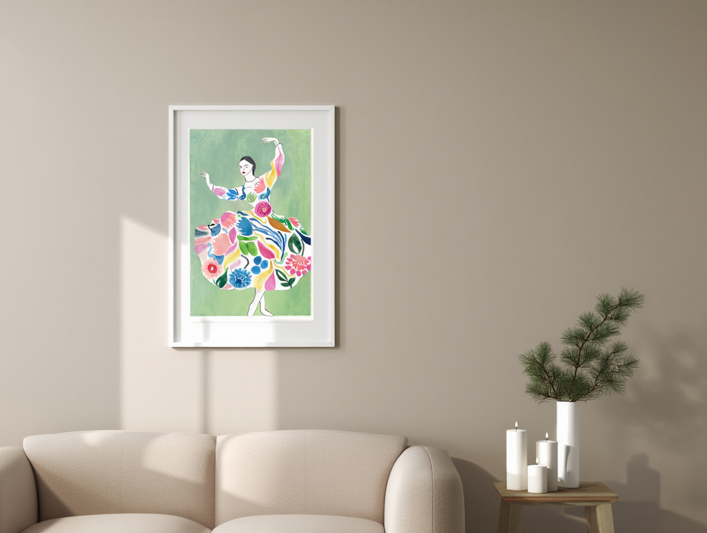 Dancing Woman – Christmas Living Room Art Print