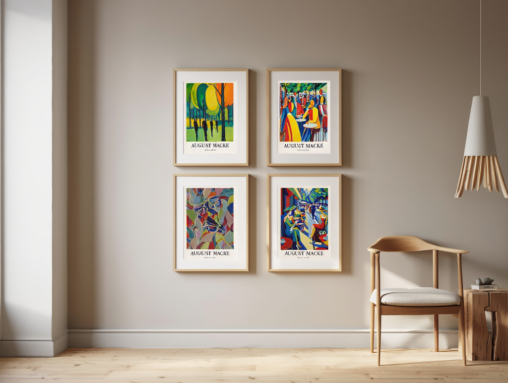 Modern August Macke Art Prints – 4 Vibrant Gallery Prints