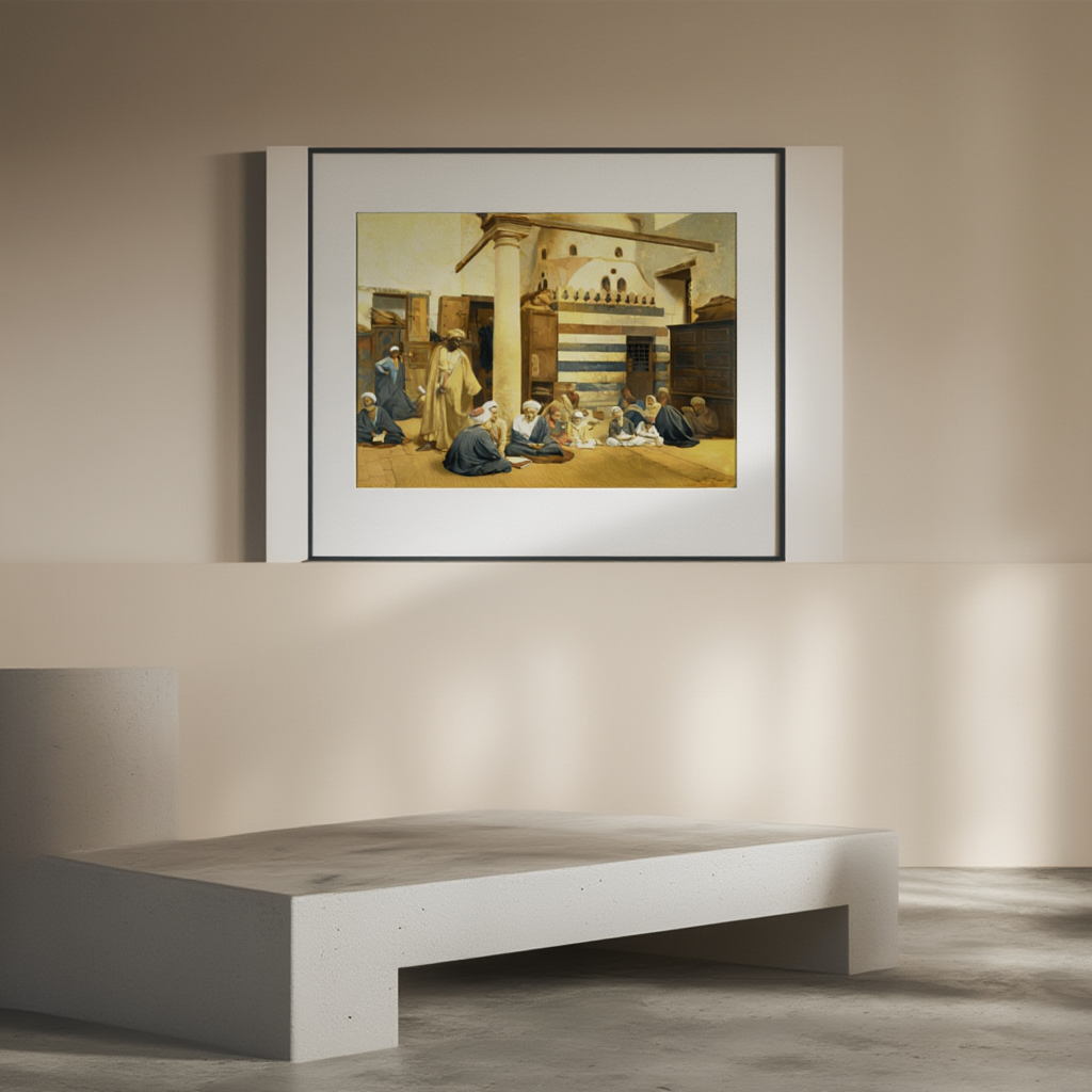 In the Madrasa – Ludwig Deutsch Poster | Orientalist Figurative Art Print