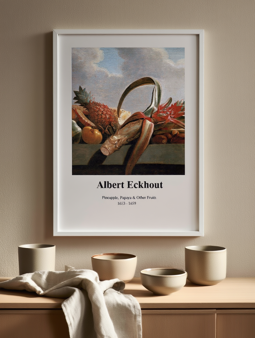 Albert Eckhout - Pineapple, Papaya and Other Fruits Poster