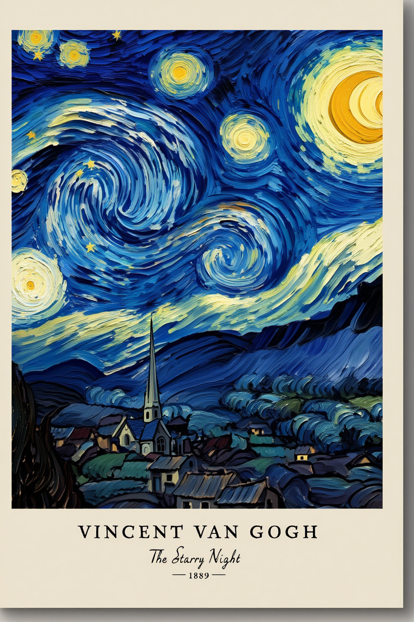 4-Piece Vincent Van Gogh Gallery Set – Timeless Art Prints