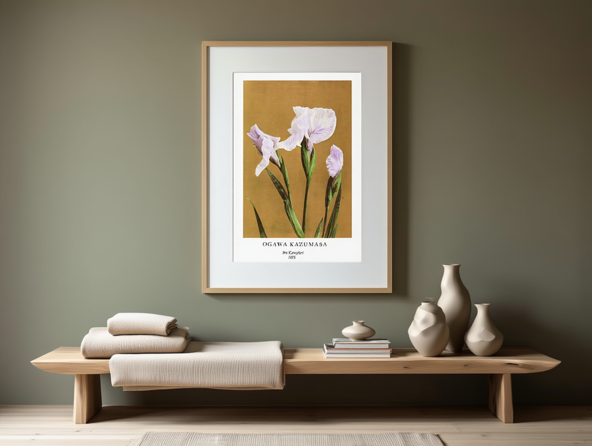 Iris Kæmpferi by Ogawa Kazumasa – Elegant Japanese Botanical Print