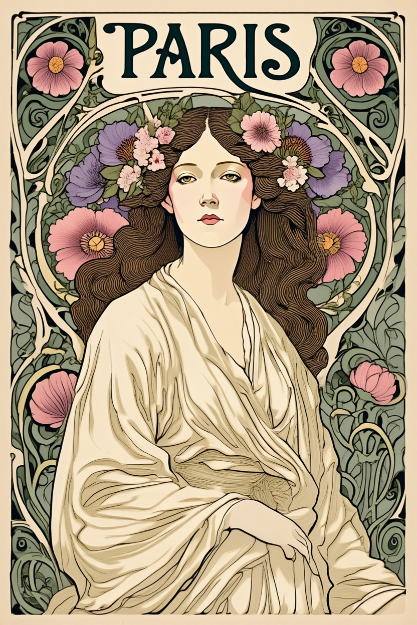 Alphonse Mucha Art Nouveau  – 4 Prints