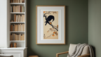 Crow Eating a Persimmon – Ohara Koson Poster | Japanese Nature Art Print - Hakyarts