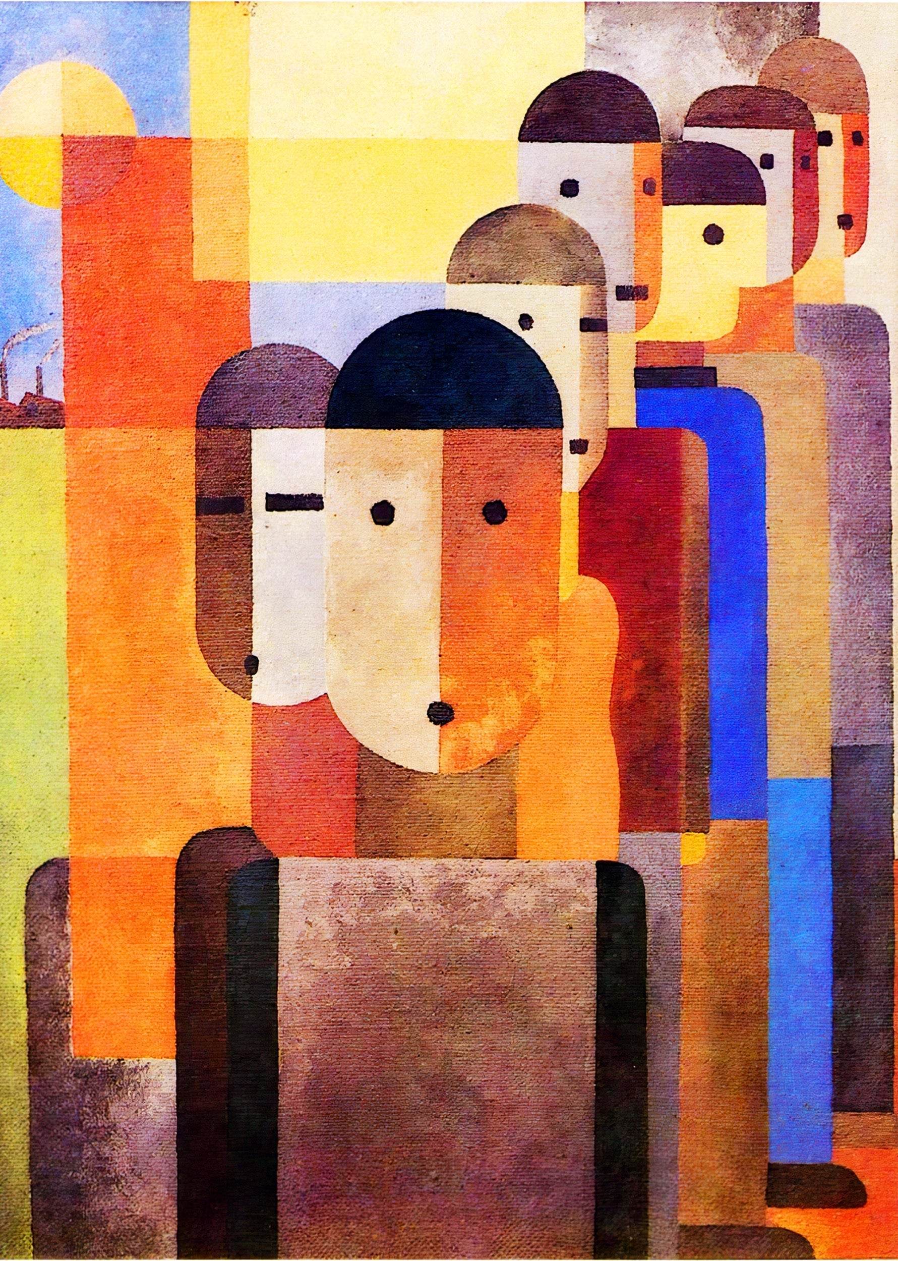 Set of 2 Workers + Red Earth by Paul Klee | Expressionist & Modernist Abstract Art Prints