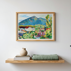 Forårslandskab i Tegernsee af August Macke – ekspressionistisk kunsttryk