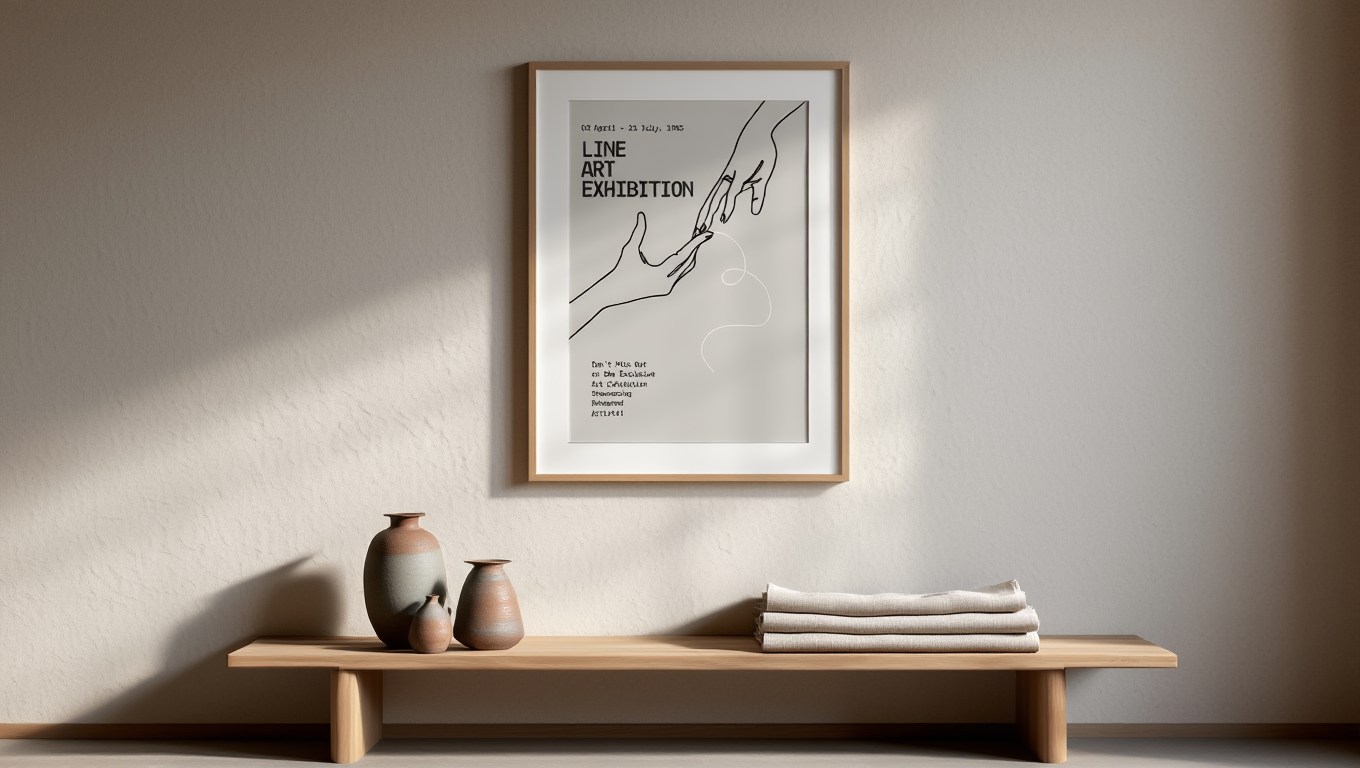 Line Art Exhibition – Vintage Museum Poster