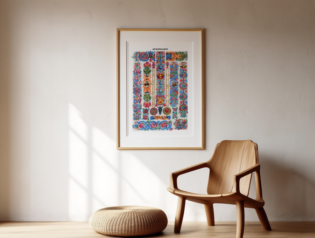 Polychrome Ornament Pl. 52 "Renaissance" by Auguste Racinet – Vintage French Decorative Art Print