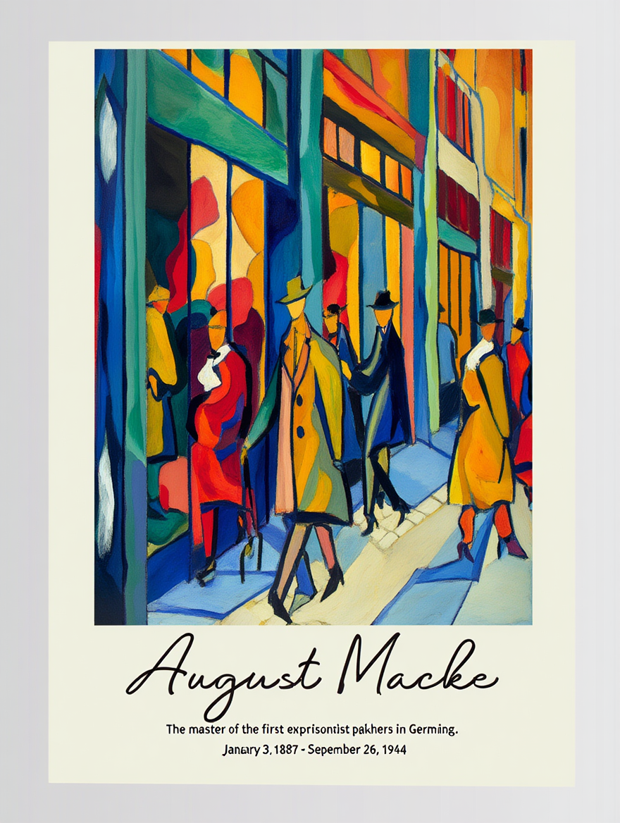 August Macke Expressionist Gallery Wall Set – 4 Colorful Art Prints