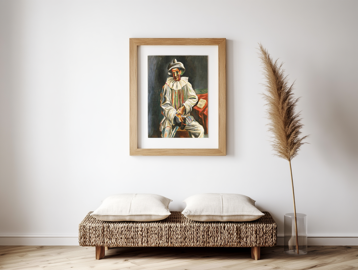 Pierrot by Pablo Picasso – Vintage Spanish Cubist/Neo-Classical Art Print