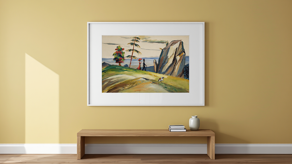 August Macke - Strollers in a Rocky Landscape