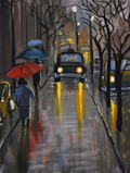 Rain in the City – Atmospheric Urban Landscape Art Print