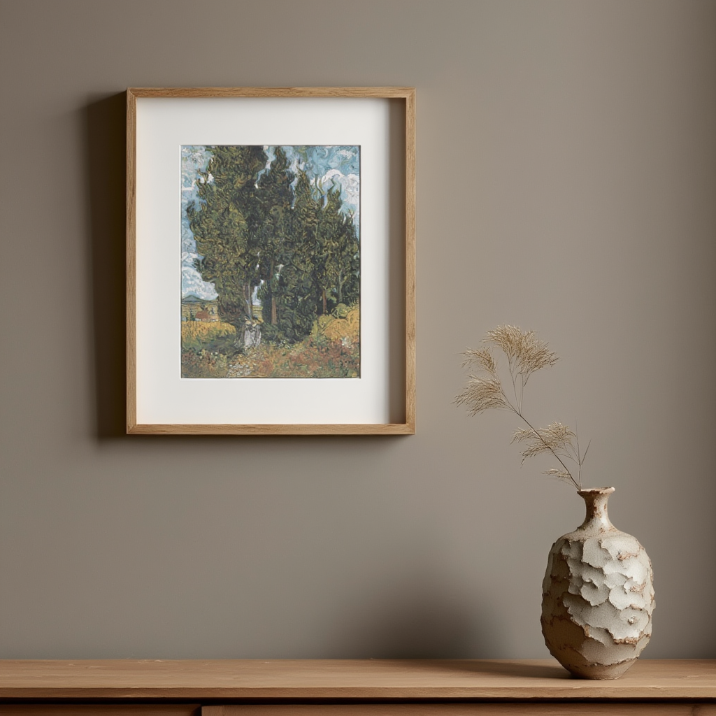 Vincent Van Gogh - Cypresses with Two Figures