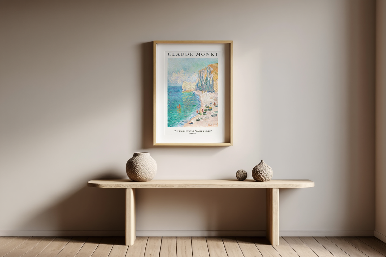 Claude Monet – The Beach and the Falaise d'Amont - Impressionist Coastal Art Print