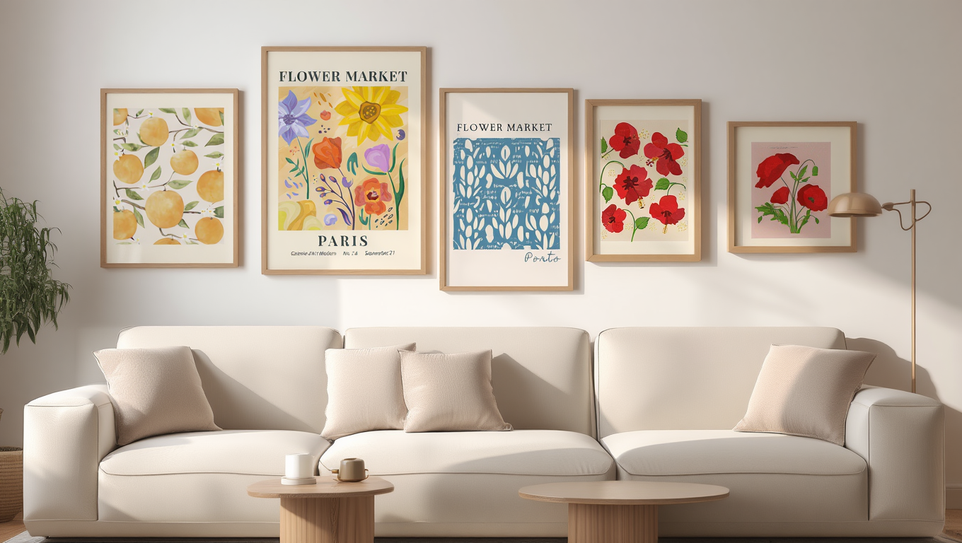 Blooming Joy: 5 Vibrant Flower Market Wall Art Prints