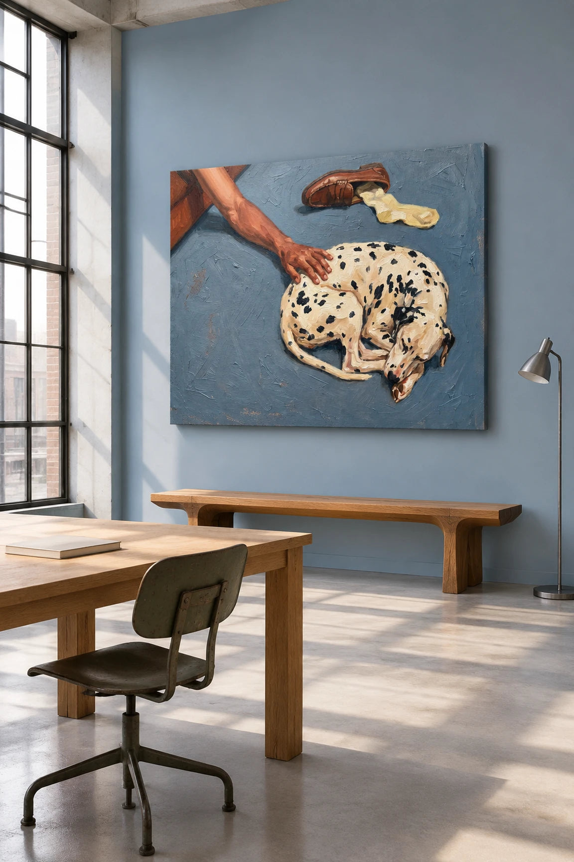 Canvas Print Dalmatian on Powder Blue | Contemporary Dog Wall Art