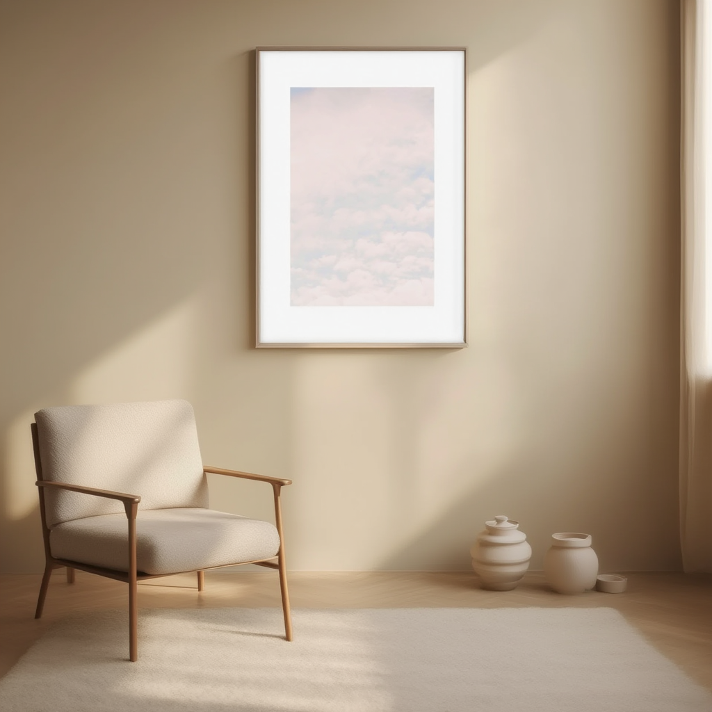 Light Blue Skies Poster – Serene Landscape Wall Art Print