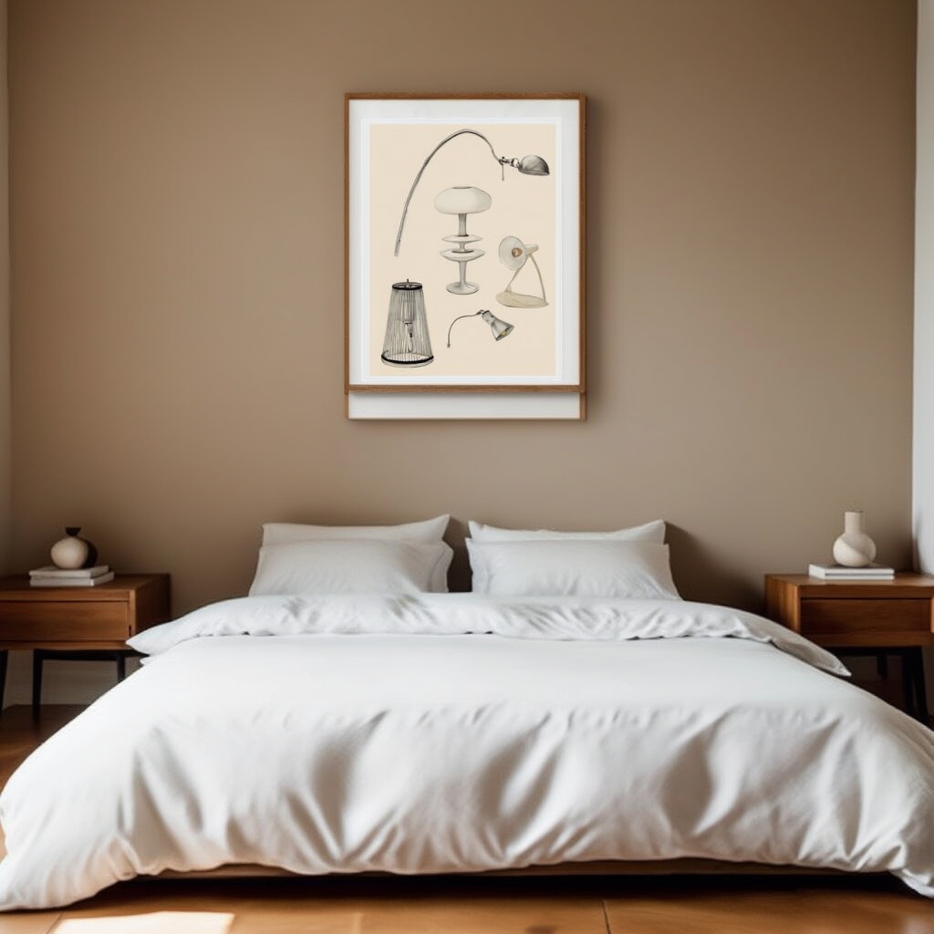 Home Interior Lampshades Designs Art Print – Minimalist Home Décor Illustration