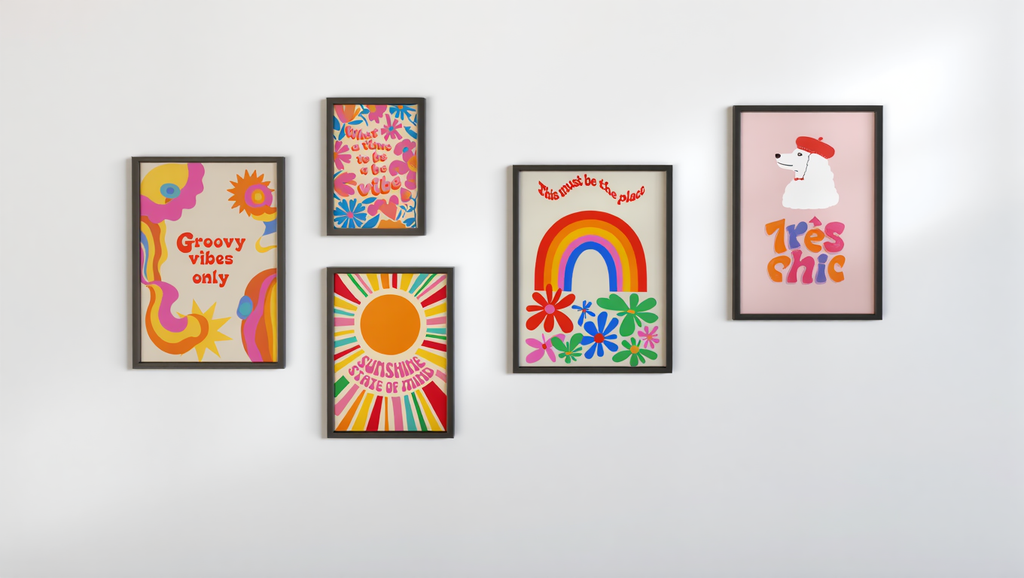 Retro Gallery Wall – Funny Colorful Dog Quotes Set