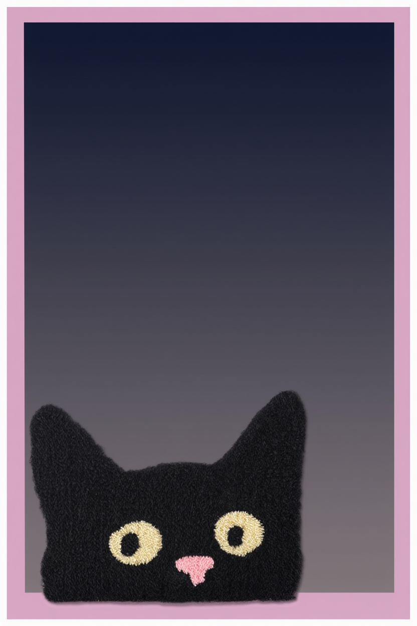 Whiskered Whimsy – Feline on Patterned Rug Poster