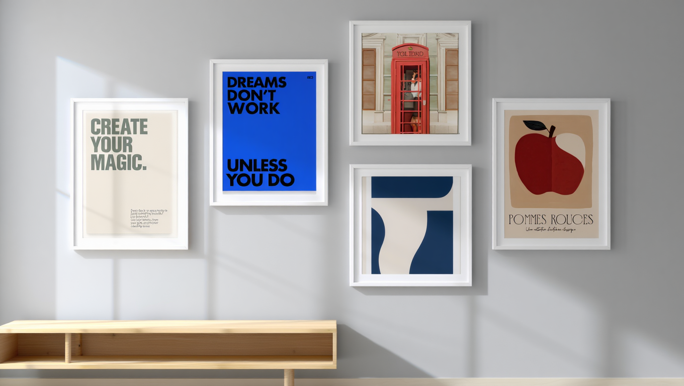 Geometric Abstract Positivity – Blue Tones 5 Prints