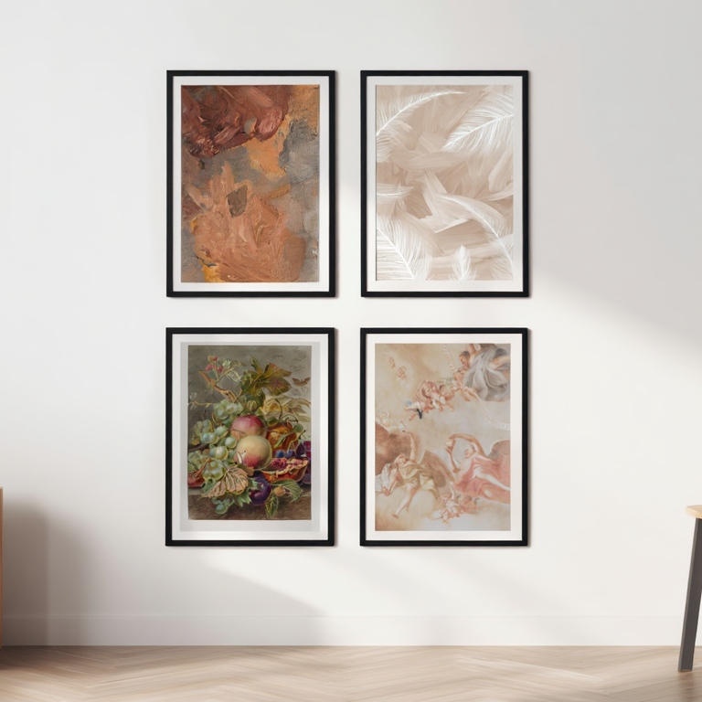 Vintage Floral Elegance – Set of 4 Prints