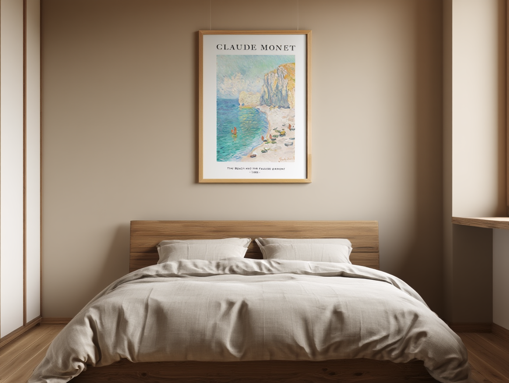 Claude Monet – The Beach and the Falaise d'Amont - Impressionist Coastal Art Print