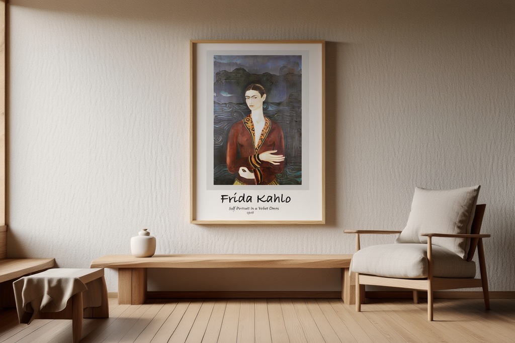 Self Portrait in a Velvet Dress - Iconic Frida Kahlo Art Print