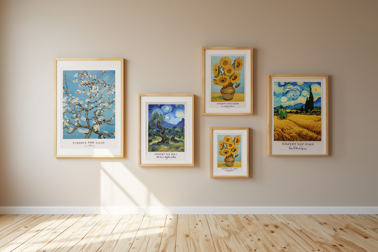 Vincent Van Gogh Wall Art Set – 4 Iconic Prints for Gallery Walls