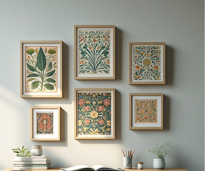 Floral Harmony – William Morris Collection, Set of 5 Prints