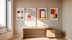 Piet Mondrian 4-Print Collection – Geometric Masterpieces - Hakyarts