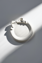 Minimalist Bow Shaped Storage Tray – White Cream  Home Decor