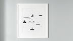 Glasgow City Map Poster – Black and White Minimalist Wall Art Print