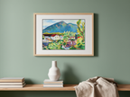 Forårslandskab i Tegernsee af August Macke – ekspressionistisk kunsttryk