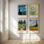 4 Van Gogh Masterpiece Prints – Elegant Gallery Wall Set - Hakyarts