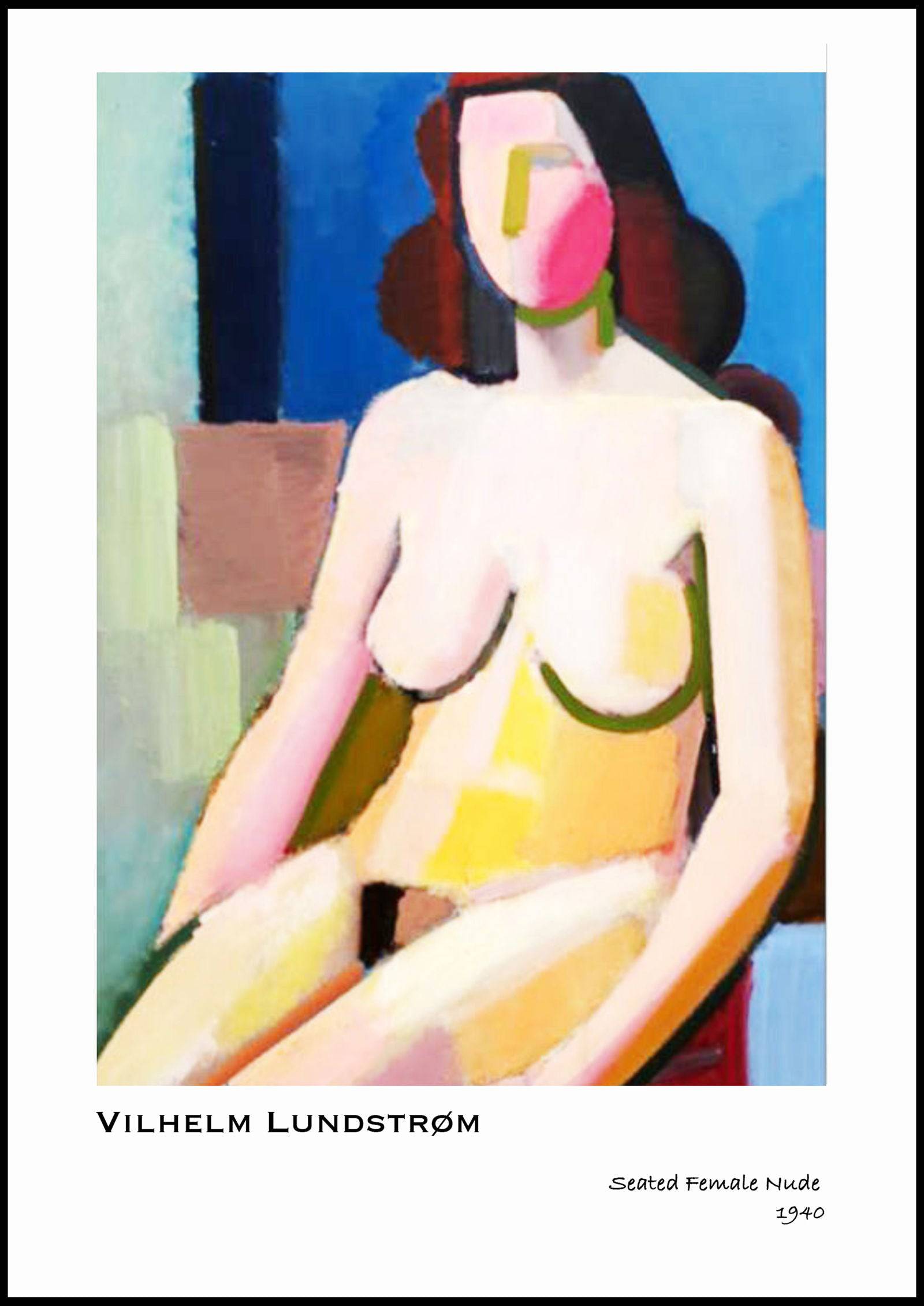 "Vilhelm Lundstrom - Seated Female Nude Poster"